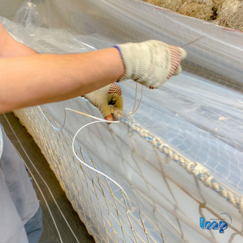 Préparation de filets de sécurité antichute